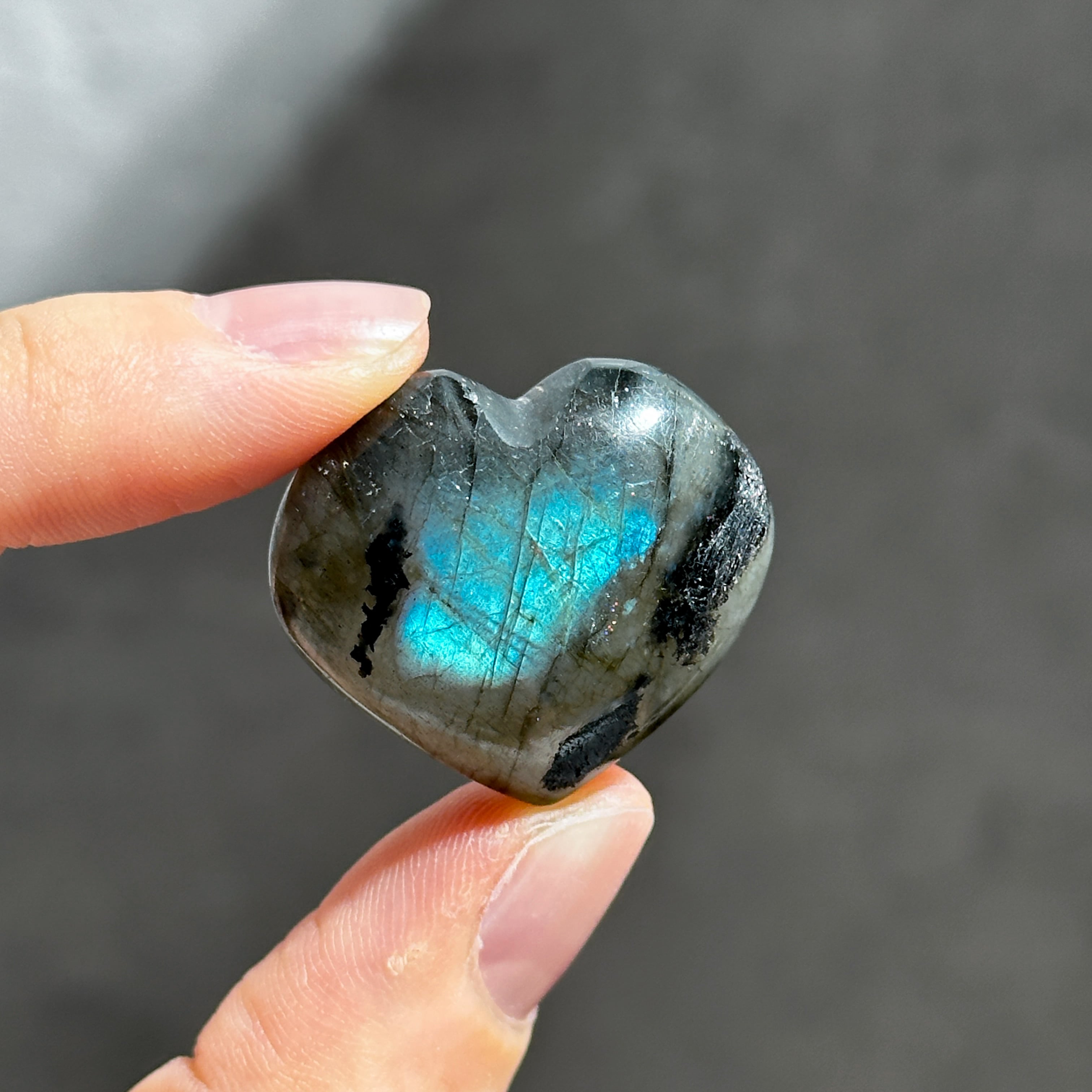 ラブラドライト ハート 77◇ Labradorite ◇天然石・鉱物