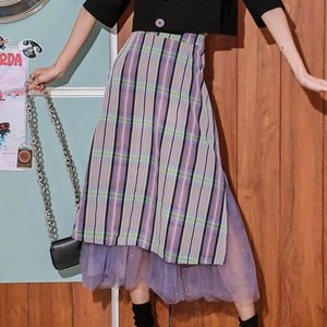 Purple plaid skirt