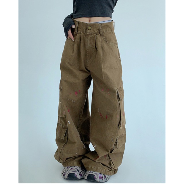 color paint cargo pants　カラーペイントカーゴパンツ　J1274