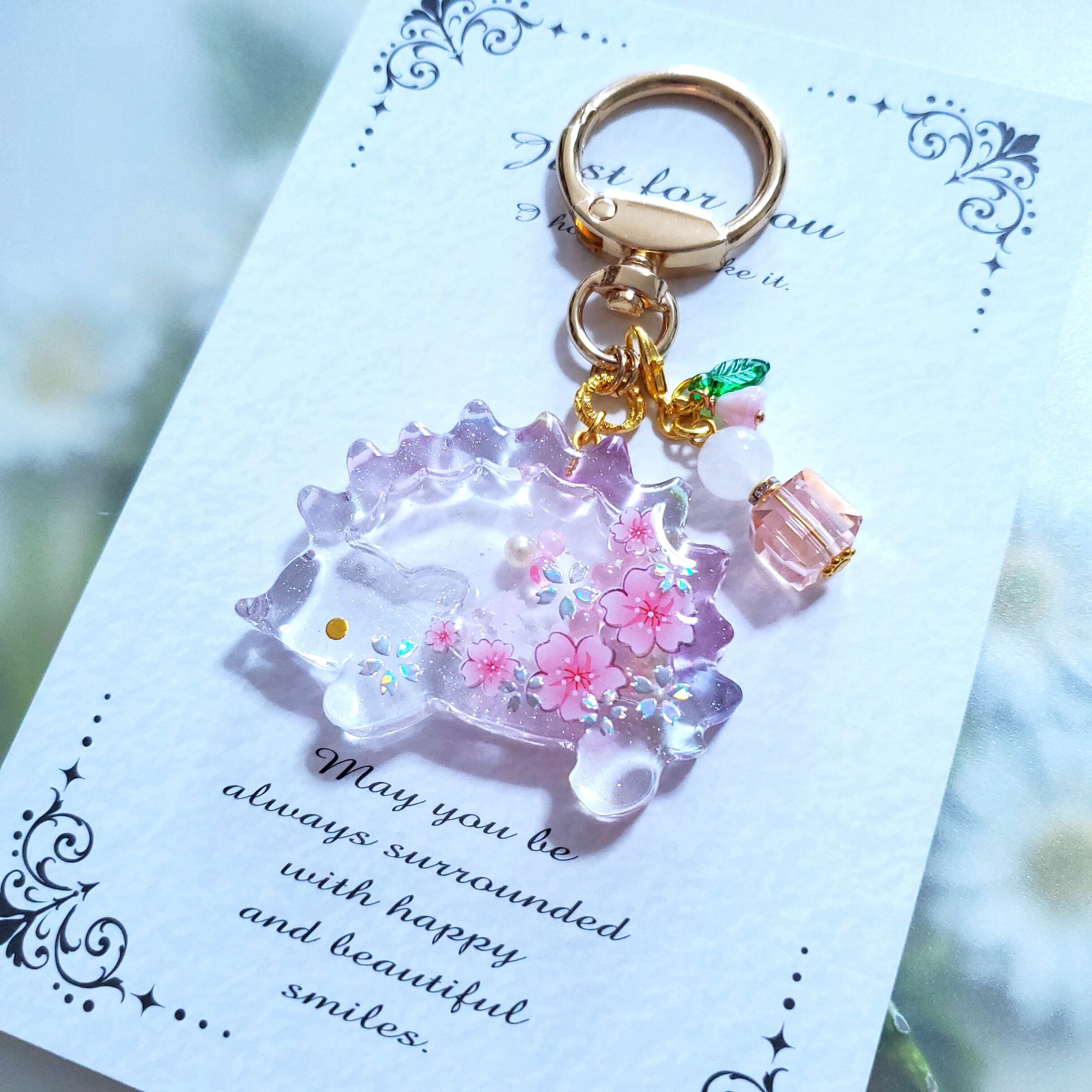 シャカシャカハリネズミ ✦ ピンク桜 ✦ バッグチャーム