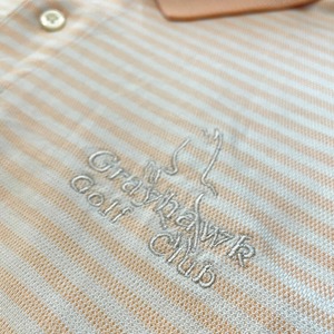 【GREG NORMAN】XL オーバーサイズ ポロシャツ ボーダー 刺繍ロゴ US古着 アメリカ古着