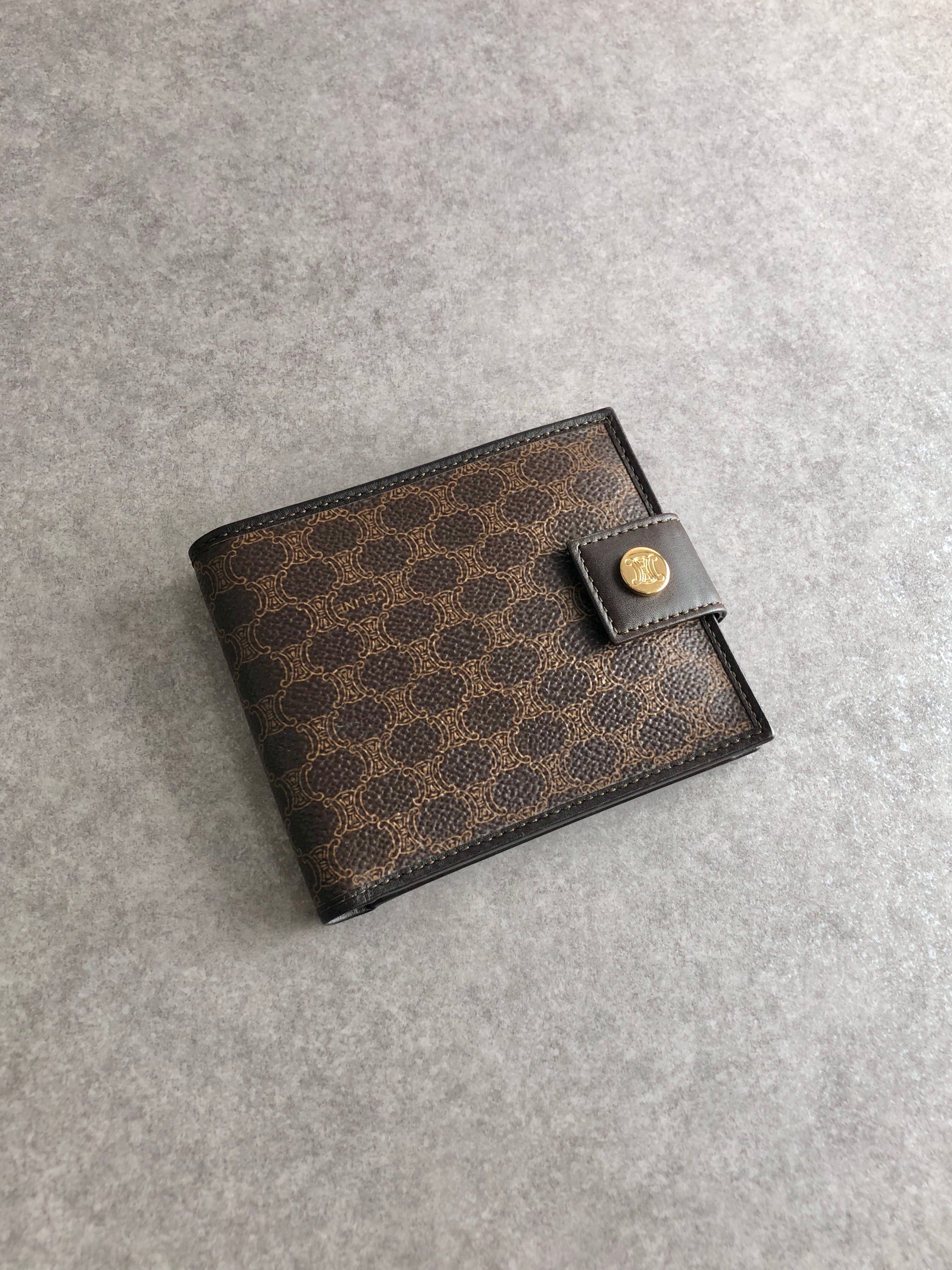 CELINE セリーヌ マカダム 財布 ブラウン PVCレザー 2つ折り vintage