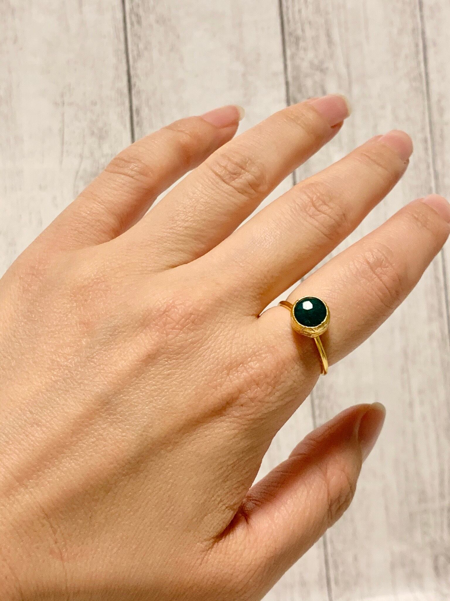 トルコ天然石リングQ