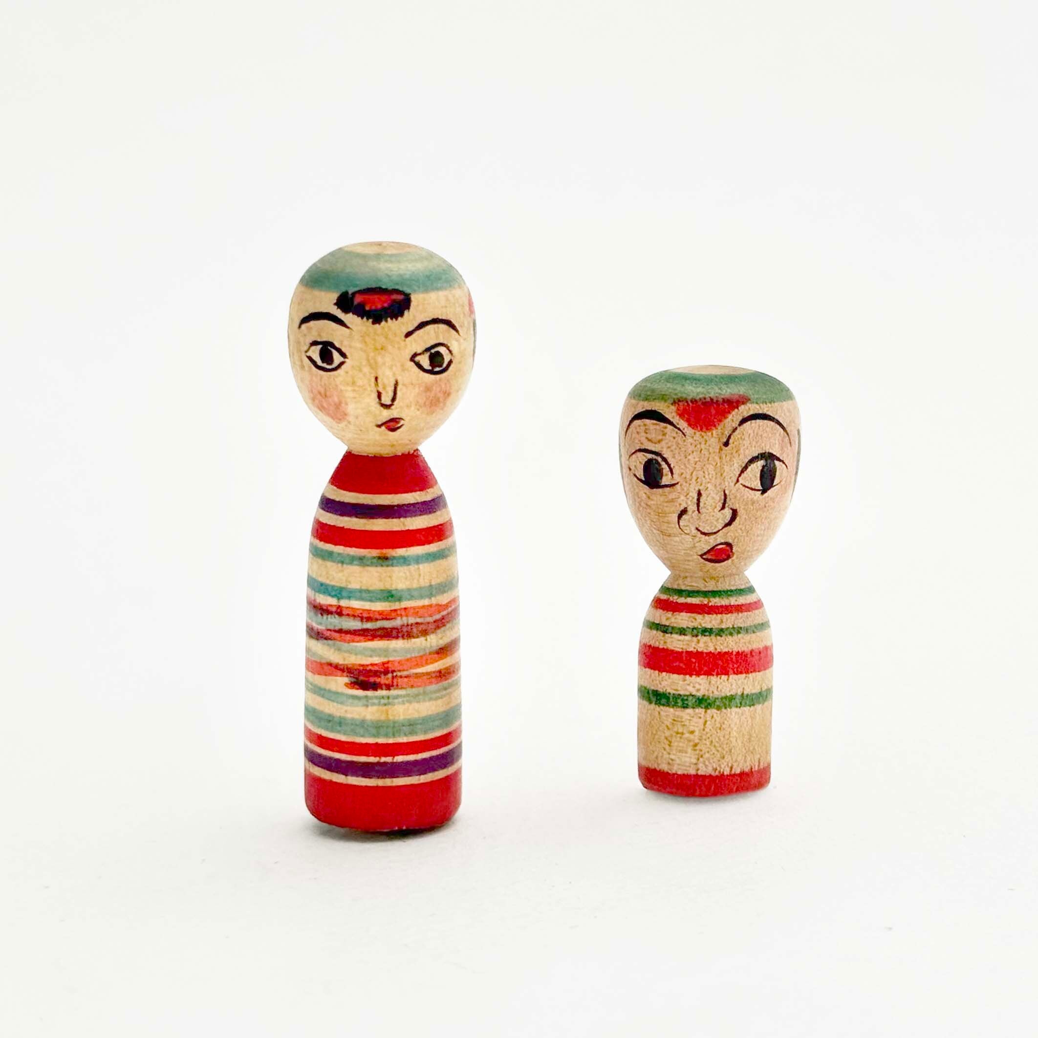 葡萄蔓こけしペンダント籠+たこ坊主こけし2本