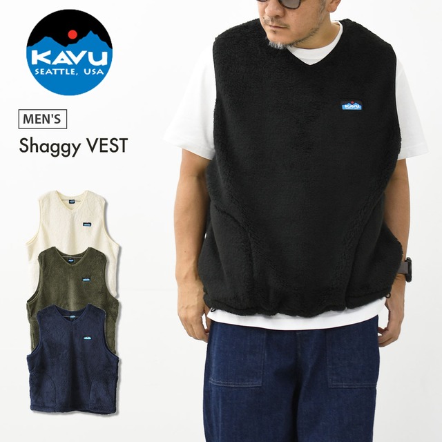 KAVU [カブー] Shaggy VEST  [19822515] シャギー ベスト・メンズ・Ｖネック・フリースベスト・あったかアイテム・キャンプ・アウトドア・アウトドアライク・MEN'S [2026AW]