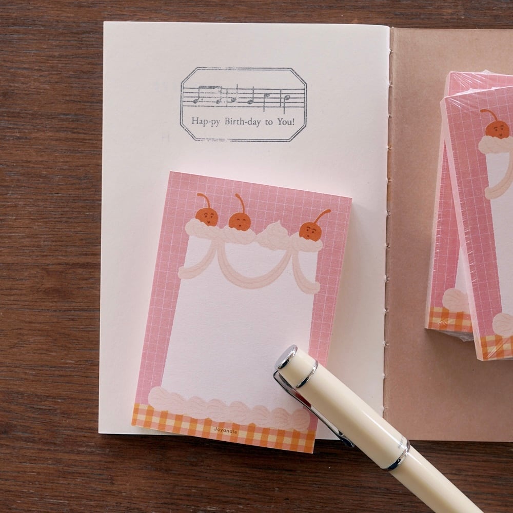 joyandle】メモ帳 체리 케이크 | 韓国文具・雑貨 kaulcoffee.studio