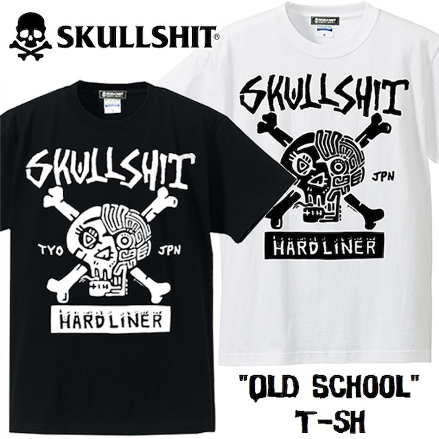 SKULLSHIT / スカルシット「"Old School" T-sh」Ｔシャツ 半袖 黒 白 ブラック ホワイト Yuzuru Namiki バックプリント ドクロ メンズ レディース ROCK PUNK ロック パンク バンド フェス 骸骨祭り ギフトラッピング無料 ステージ衣装 Rogia