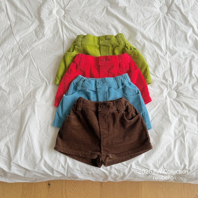 【取寄】ninibello｜peekaboo corduroy pants｜ピーカブーコーデュロイパンツ｜XS-2XL｜kids｜26 autumn