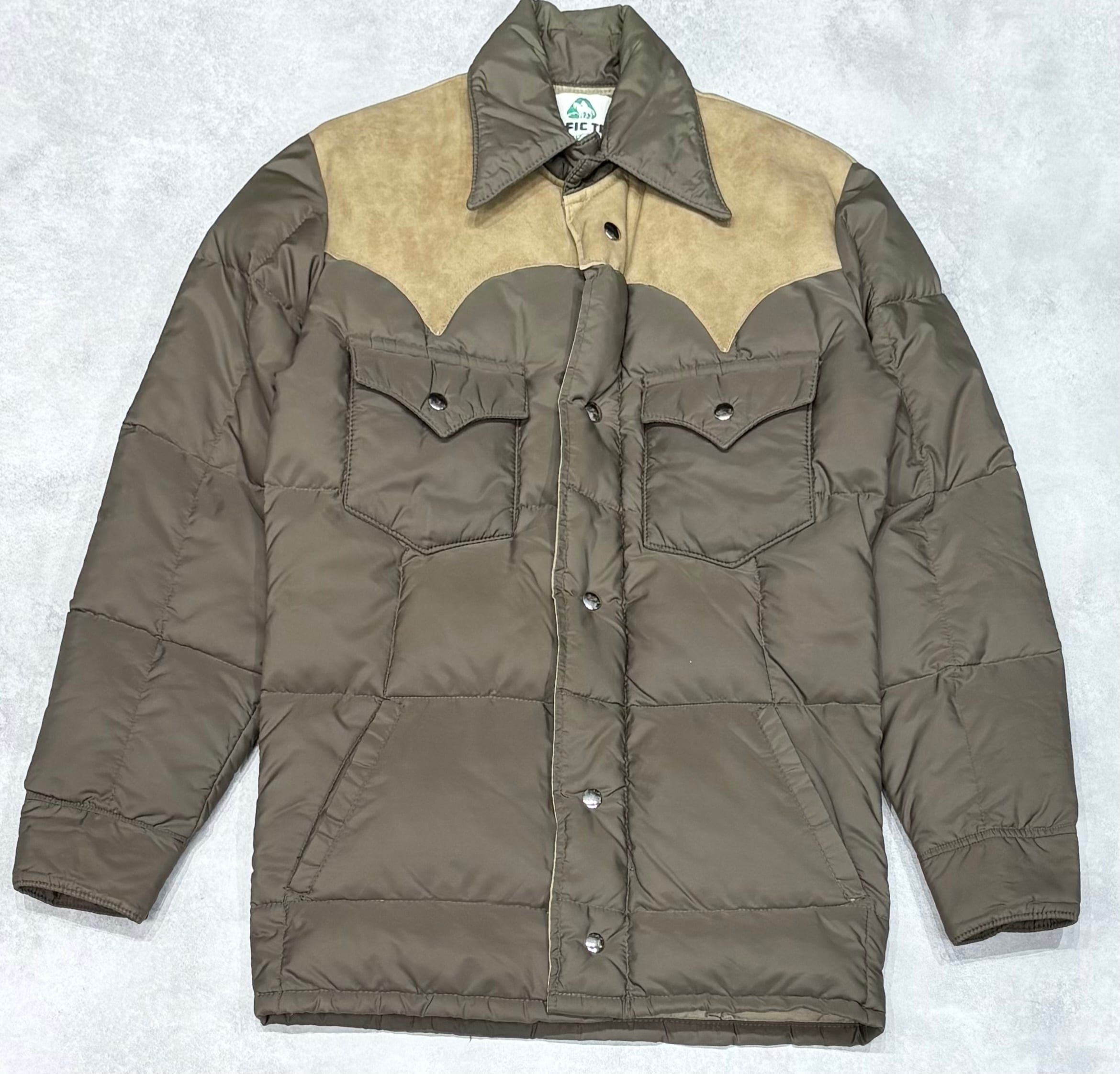 70's PACIFIC TRAIL Western Down Jacket Leather yoke パシフィック
