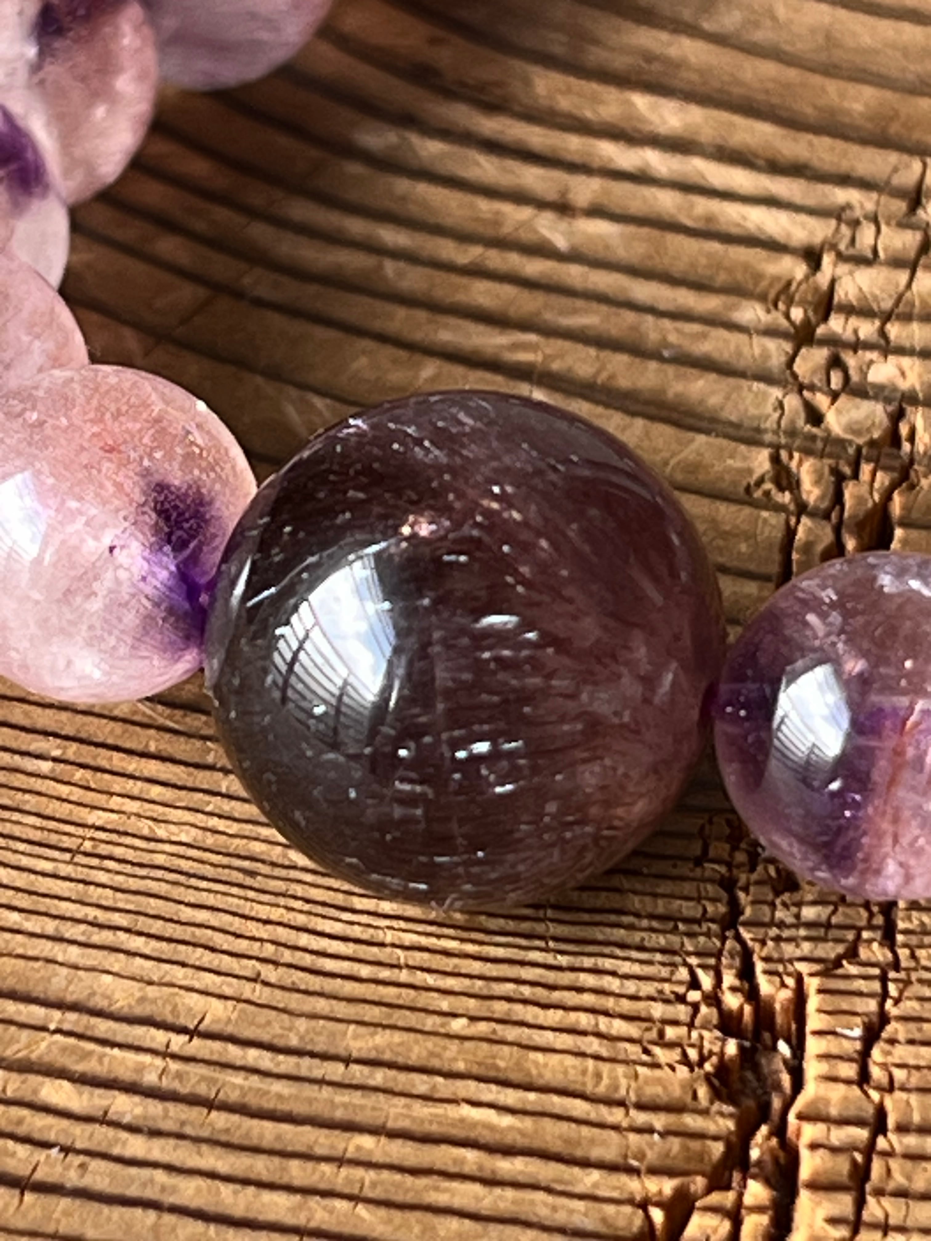 ★液体インクルージョンアメジストスーパーセブン 11ミリ珠ビーズB(SA) ☆液体インクルージョンアメジストスーパーセブン 11ミリ珠