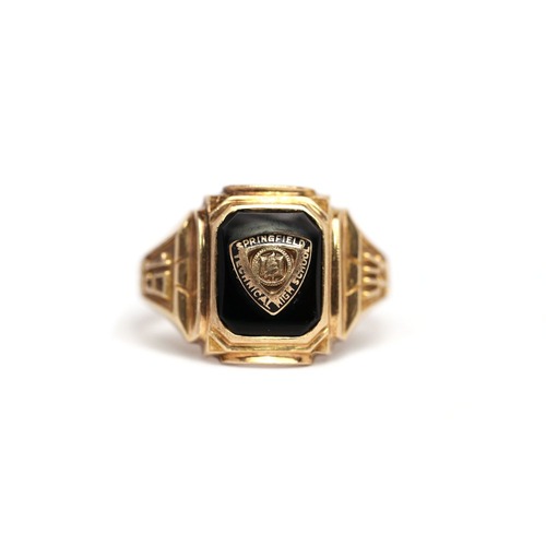 Vintage College Ring [DIEGES & CLUST 10kt Gold] [1944s-] Onix Top & GLD Emblem