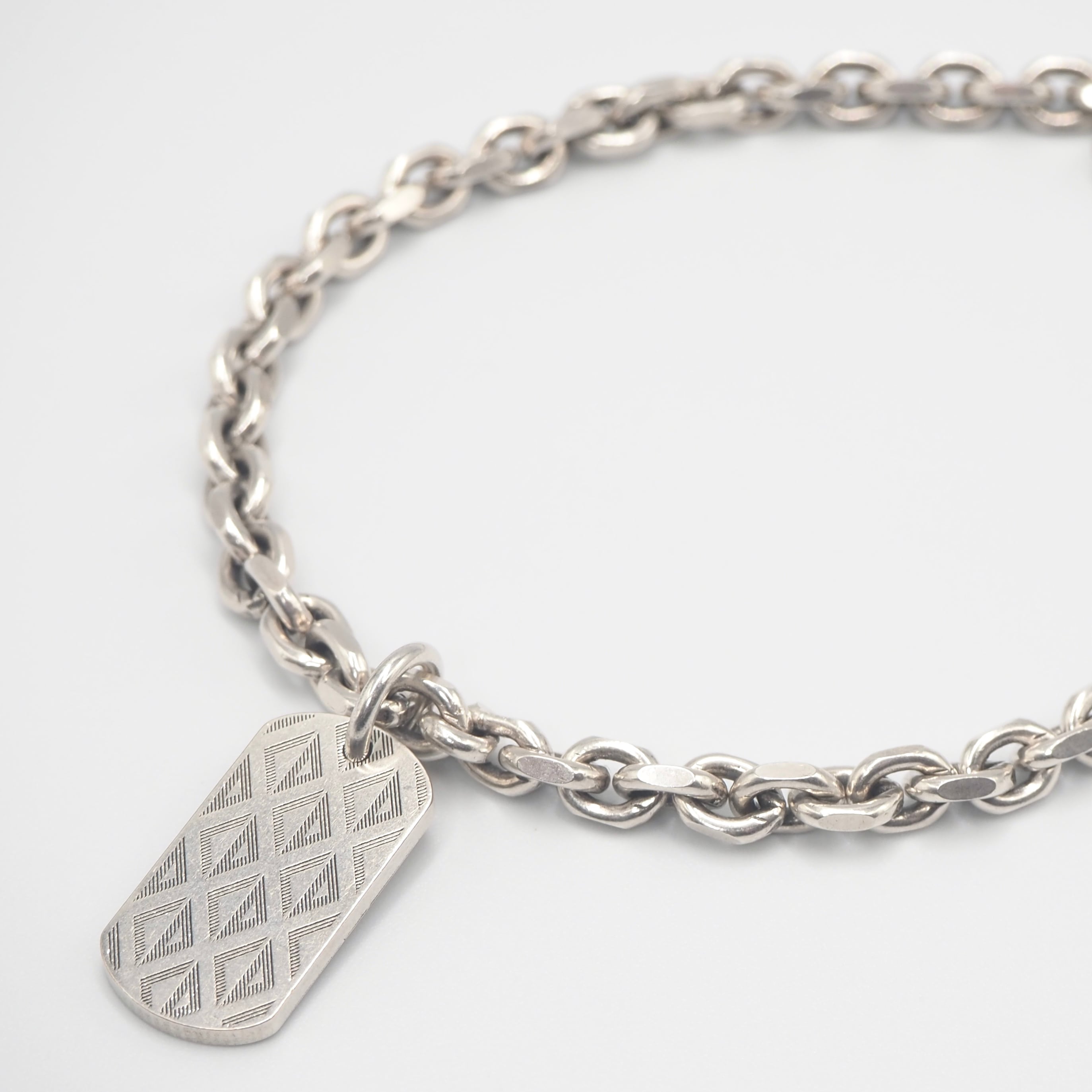 DIOR CDダイヤモンド プレート ネックレス シルバー ディオール