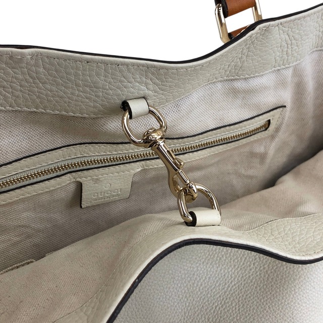GUCCI グッチ トートバッグ アイボリー ブラウン レザー コンビレザー vintage ヴィンテージ オールド rc7r6c