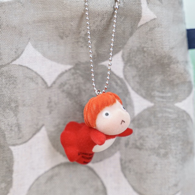 崖の上のポニョ　フロッキングキーチェーン / キーホルダー　ポニョ（4872）