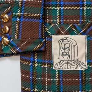【一点物】Emblem Check Coat feat.MonkeyDesign