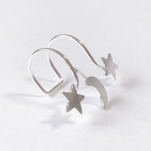 ｓ925　ミニ星×月シルバーイヤーカフ