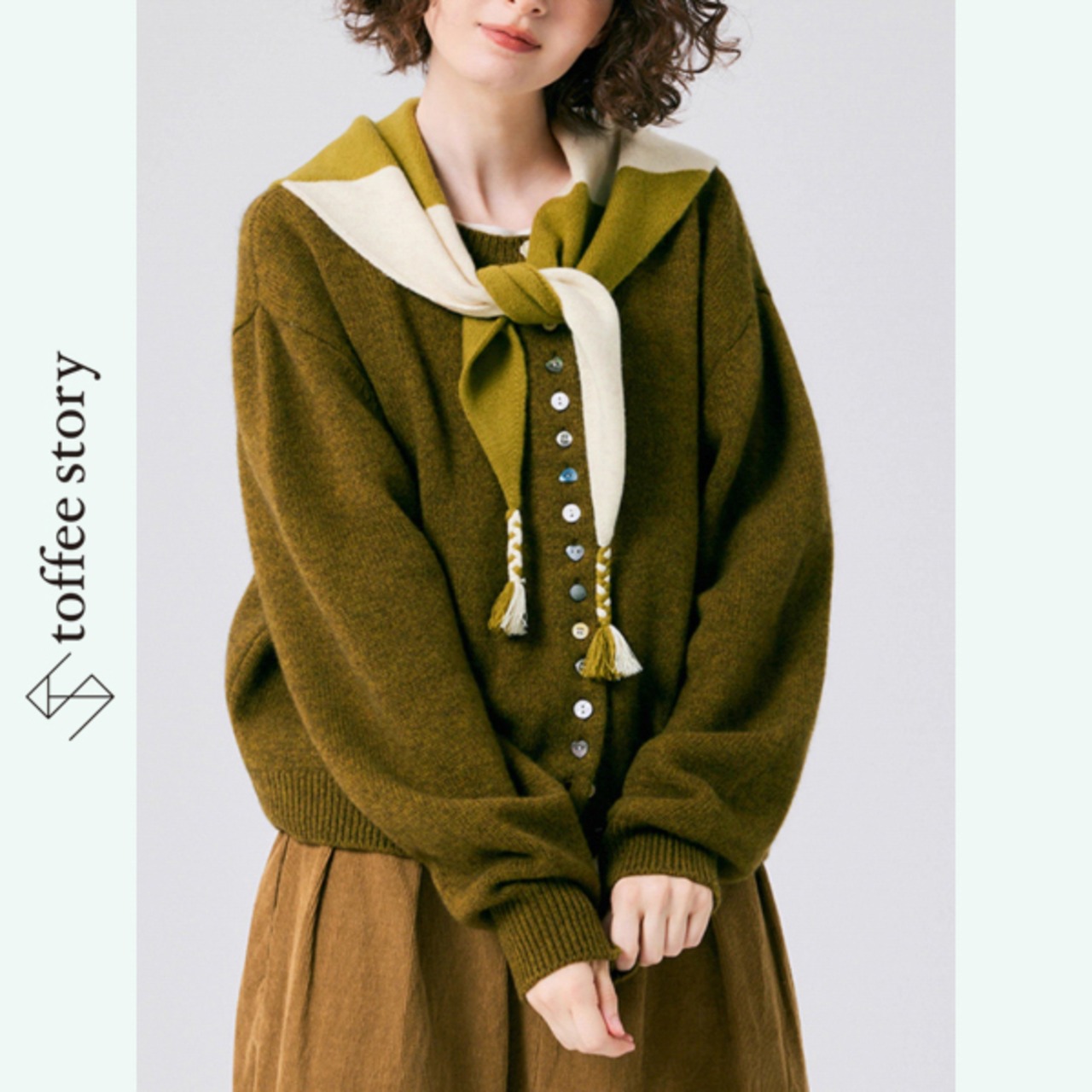 【3color】風と遊ぶ三角タッセルマフラー 《P0275》