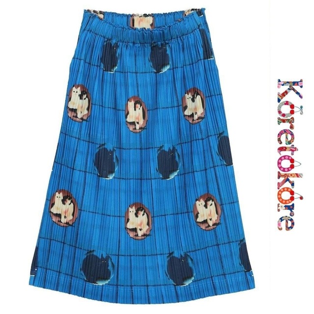 Blue nyan Pleated Skirt A1082