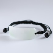 MeiNuオリジナル シルク蝋引きカマボコ翡翠ブレスレット A貨翡翠 jd_br1028