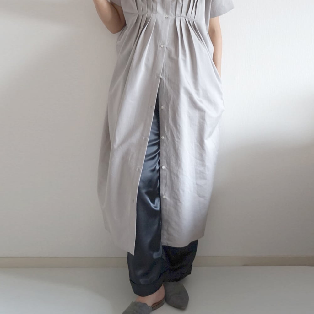 【受注製作】イージーパンツ beside (サテン) - BLACK