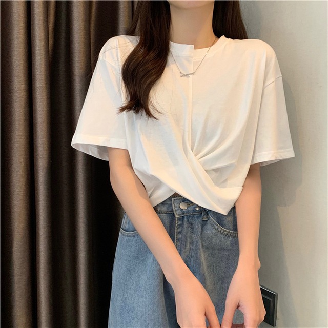 【MumuIns 】デザイン裾5色Ｔシャツ　A0919