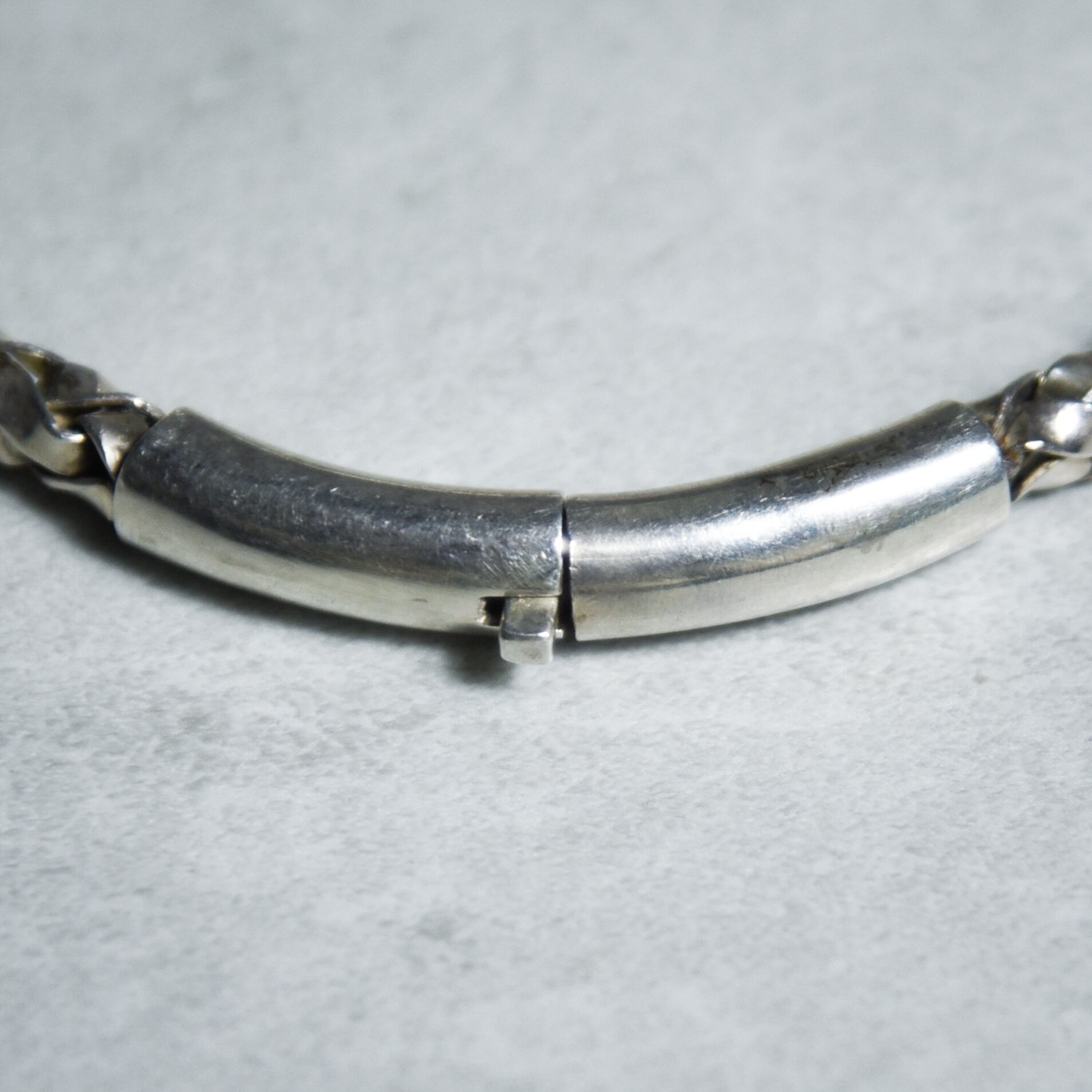 French Vintage Silver Snake Chain Bracelet フランス ヴィンテージ
