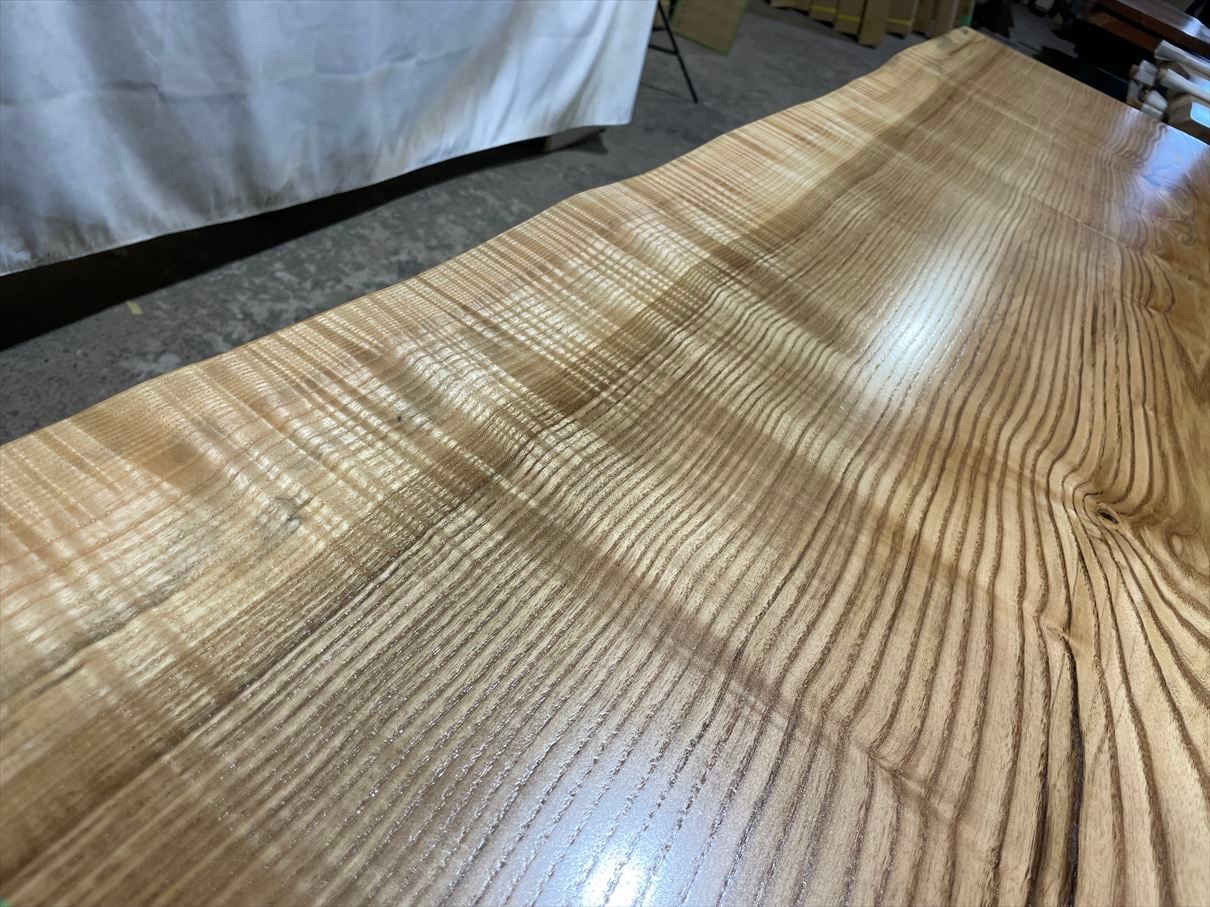 タモ3975 上杢 杢木 1900x750‐690x55mm 一枚板 無垢乾燥材 カウンター