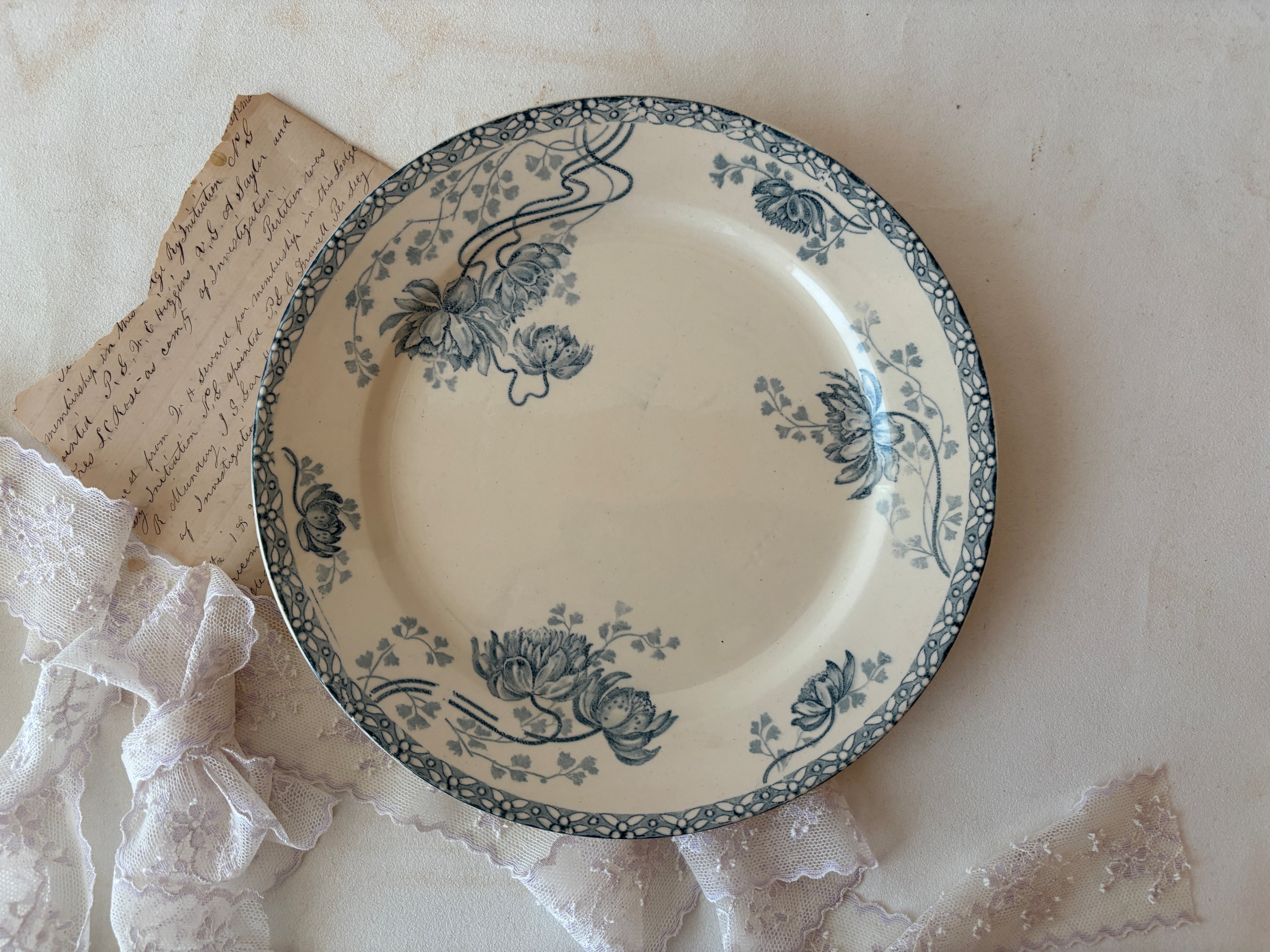 フランスアンティーク U&C Sarreguemines (サルグミンヌ) / ROYAT ディナープレート