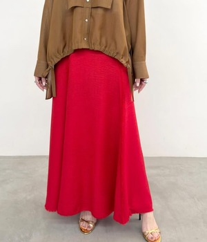 NUS リネンライクツイルフリンジスカート　552-36502