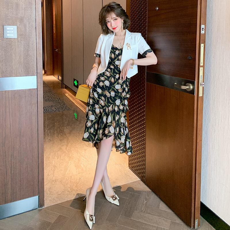 ショートジャケット プリントドレス サマー 夏物 MIUCO63640436318