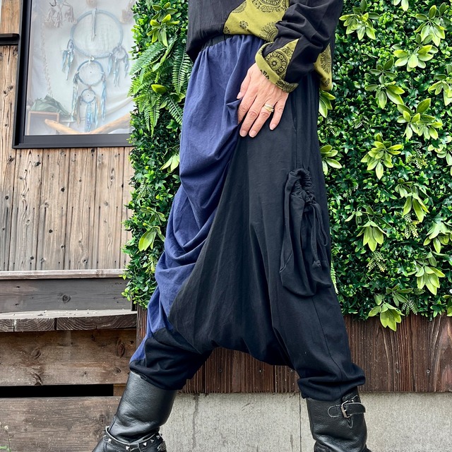 ツートンカラー　サルエルパンツ