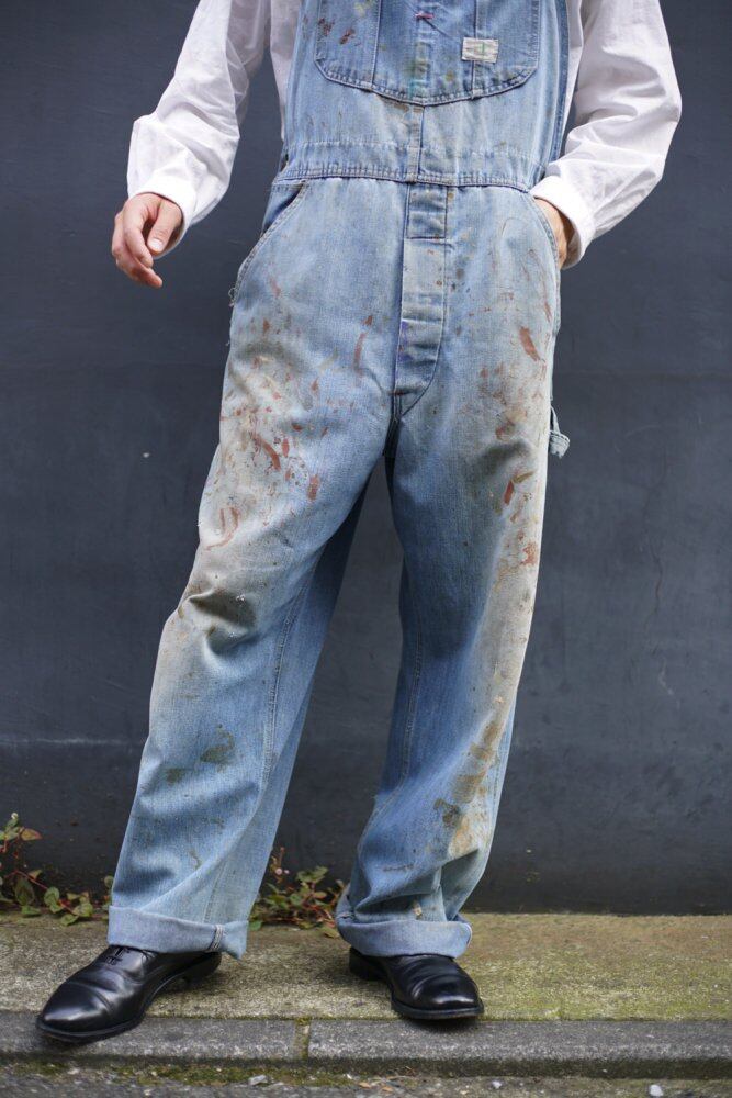 BIG MAC] Vintage Paint Denim Overalls 