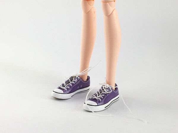 ドール靴 1/6 女性用 キャンバスシューズ 紫 STK 15386 - 画像4