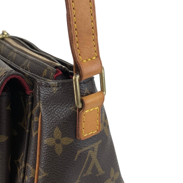 LOUIS VUITTON ルイヴィトン モノグラム ショルダーバッグ ブラウン PVC レザー ヴィバシテPM M51165 vintage ヴィンテージ オールド h8pdry