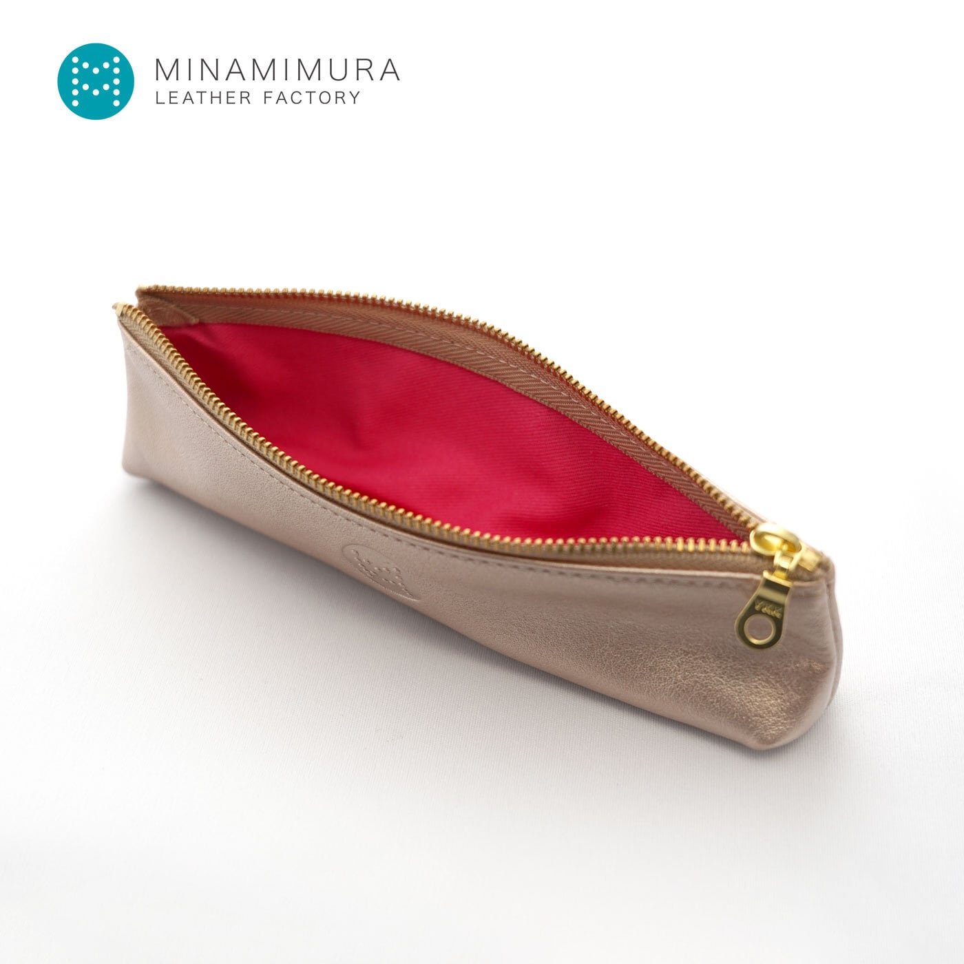 国産本革］ペンケース ローズゴールド | MINAMIMURA Leather Factory