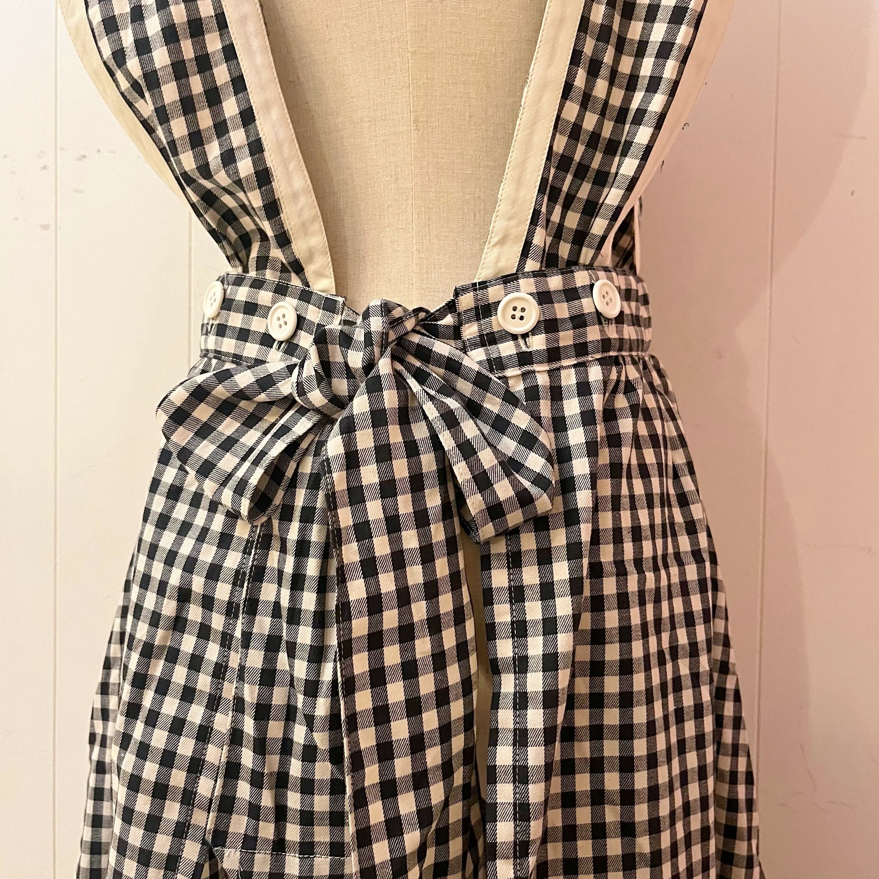 gingham check ribbon one-piece