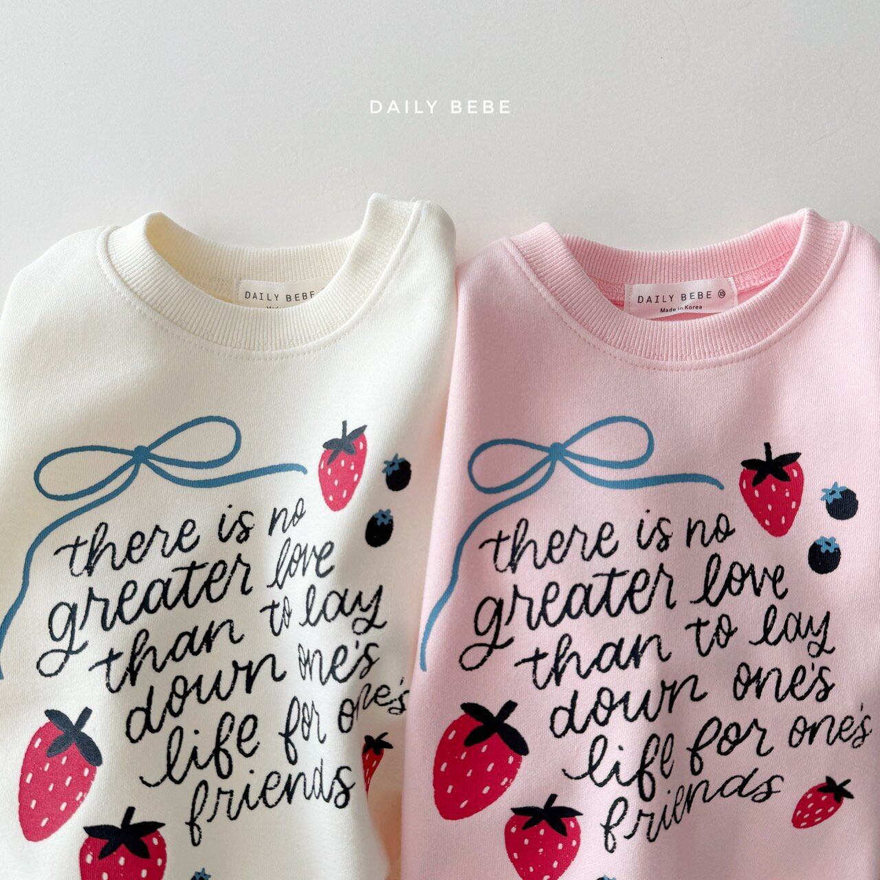 【2点送料無料】«予約»«ジュニアサイズあり»«daily bebe» ストロベリーmtm 2colors