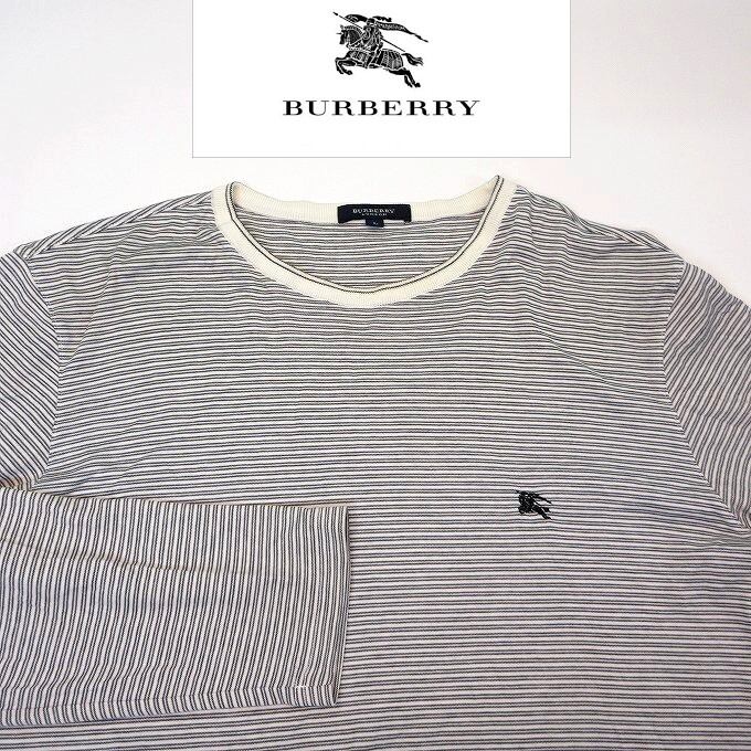 □Burberry バーバリー ロンT シャツ 長袖 丸首 サイズL ロゴT