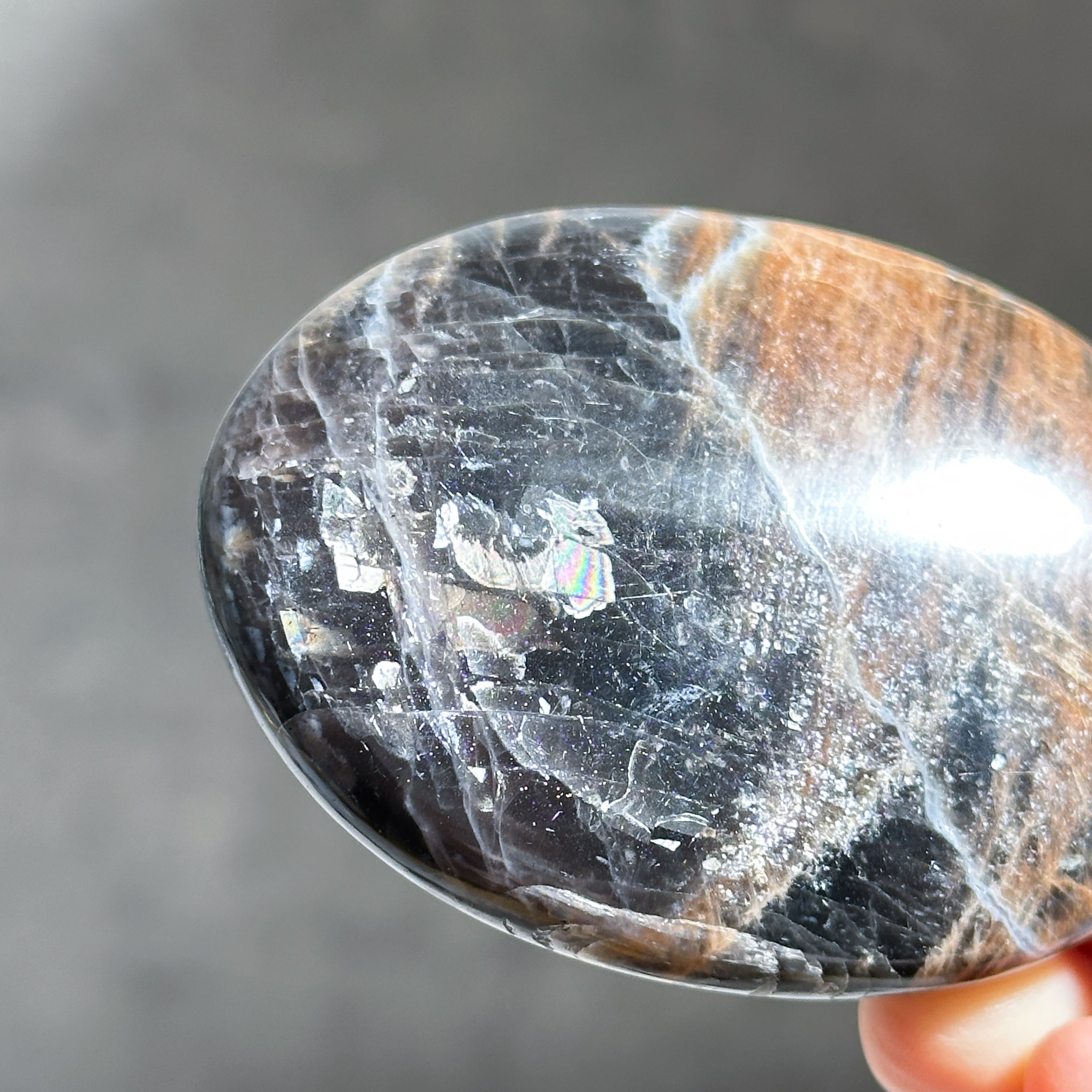 ブラックムーンストーン パームストーン12◇ Black Moonstone ◇天然石