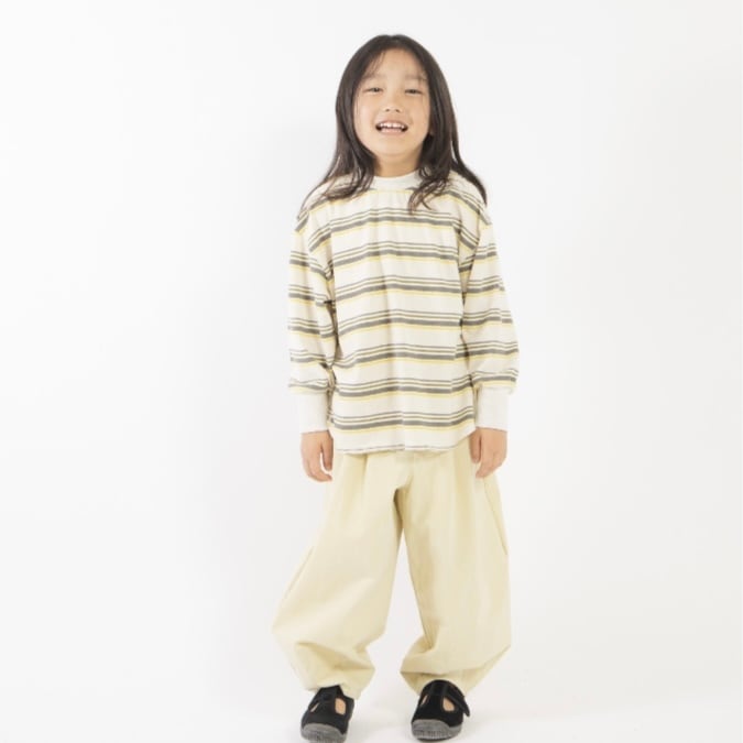 【25AW】mimipoupons(ミミプポン) ツータックパンツ YELLOW(2y/4y/6y)