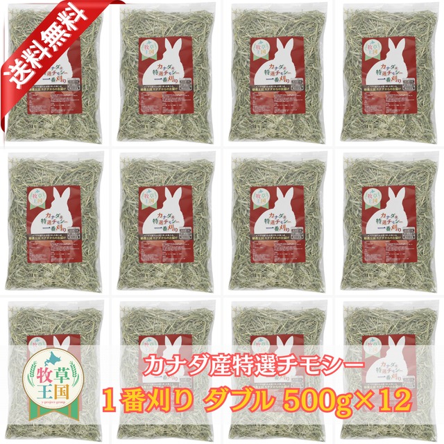 カナダ産プレミアムチモシー1番刈りダブル 500g×12袋