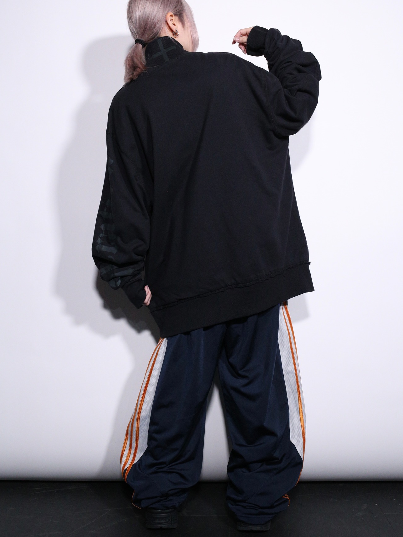 刺繍 × glitter design XXL oversize track jacket - 5