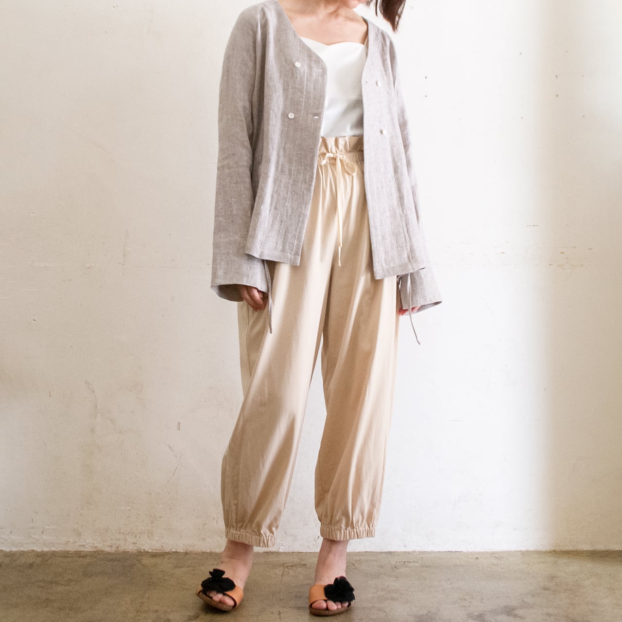 説明文必読❤️サルエSALUE❤️エッグチノパンツ　サイズ１❤️ white label］smooth pants | SALUÉ