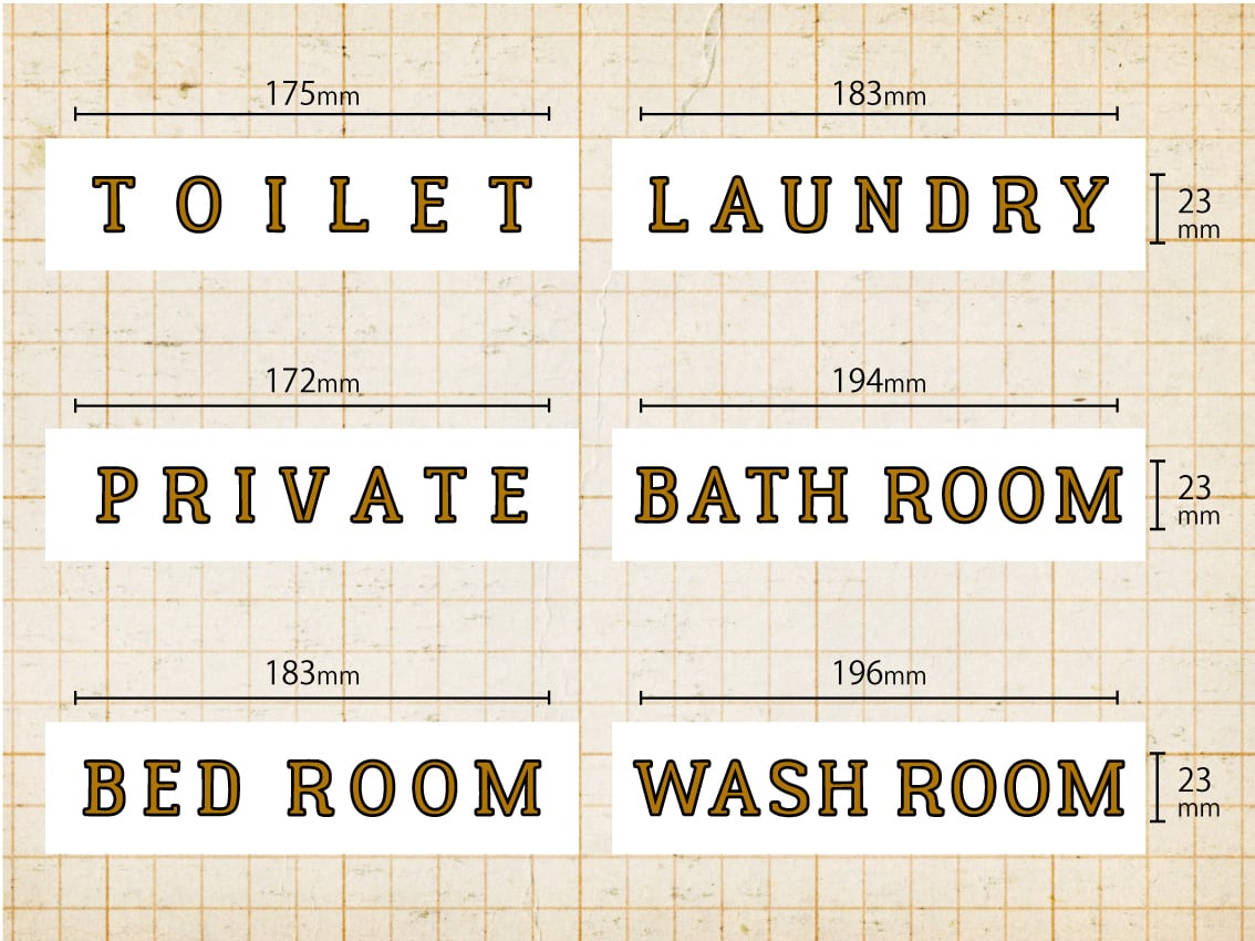 サインペイント風ドアサインTOILET・PRIVATEウォールステッカーセット