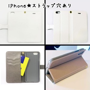 パパへのプレゼントに♥猫さん手帳型スマホケース★デニム柄（猫 ネコ ねこ 愛猫写真で♪）