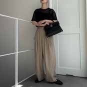 sideslit sheer tee/black