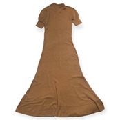 イタリア製 DSQUARED2 ディースクエアード Vネック 半袖 ロング ワンピース S/ブラウン レディース 猫目ボタン