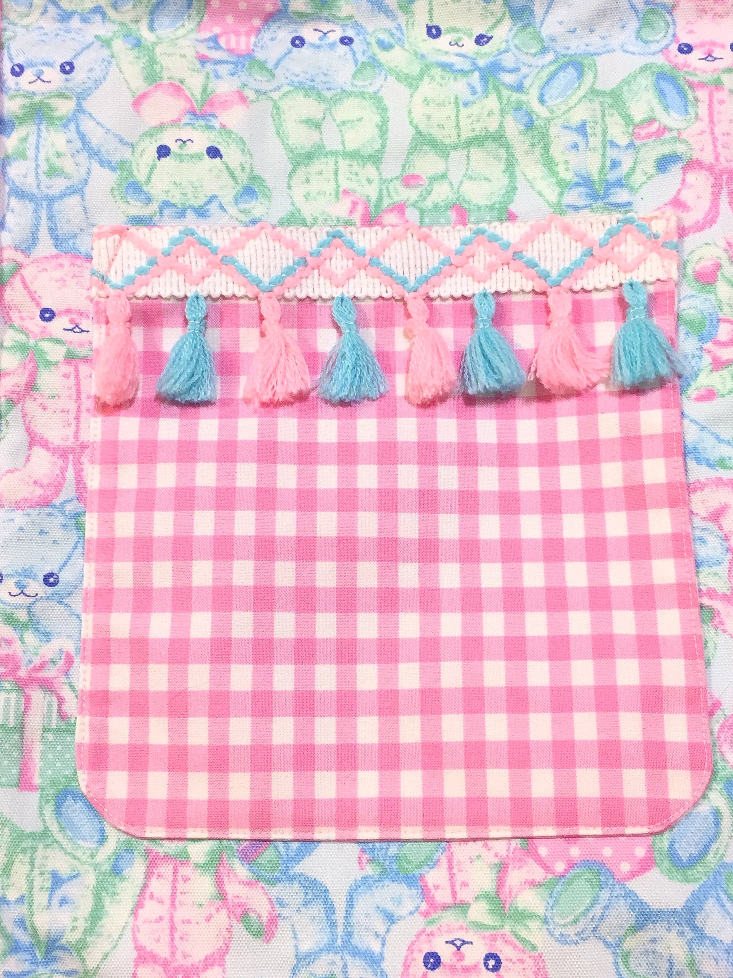 綿入れ半纏(わたいれはんてん) くま柄✖️ピンクチェック レトロ