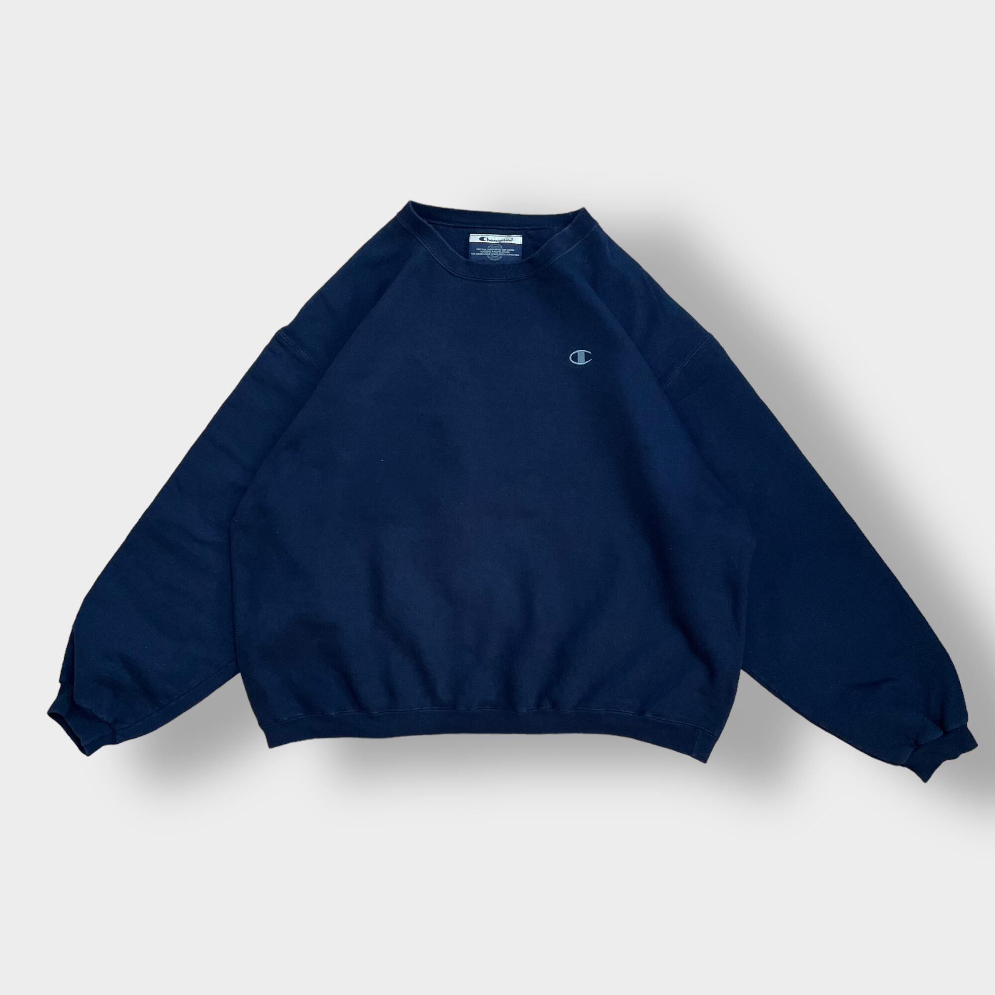 champion メキシコ製 XL ビッグシルエット ワンポイント 刺繍ロゴ 太