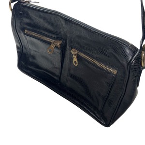 A.P.C. black embossed leather shoulder bag